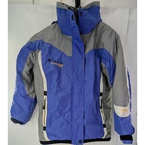 Columbia • Challenge Series Blue Hooded Zip Snap Parka Jacket Large 250989